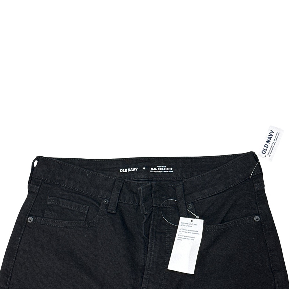 Old Navy Womens Black High Rise OG Straight Jeans Size 8 NWT - Picture 3 of 4